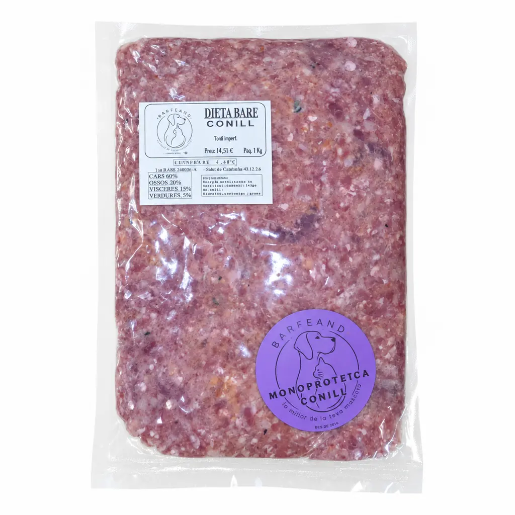 Paquete BARFEAND Conejo de 1 kg